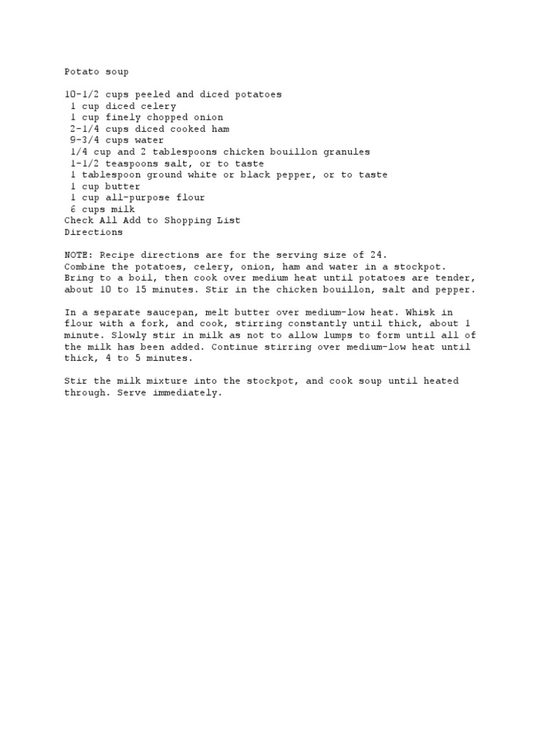 Potato and Ham Soup PDF