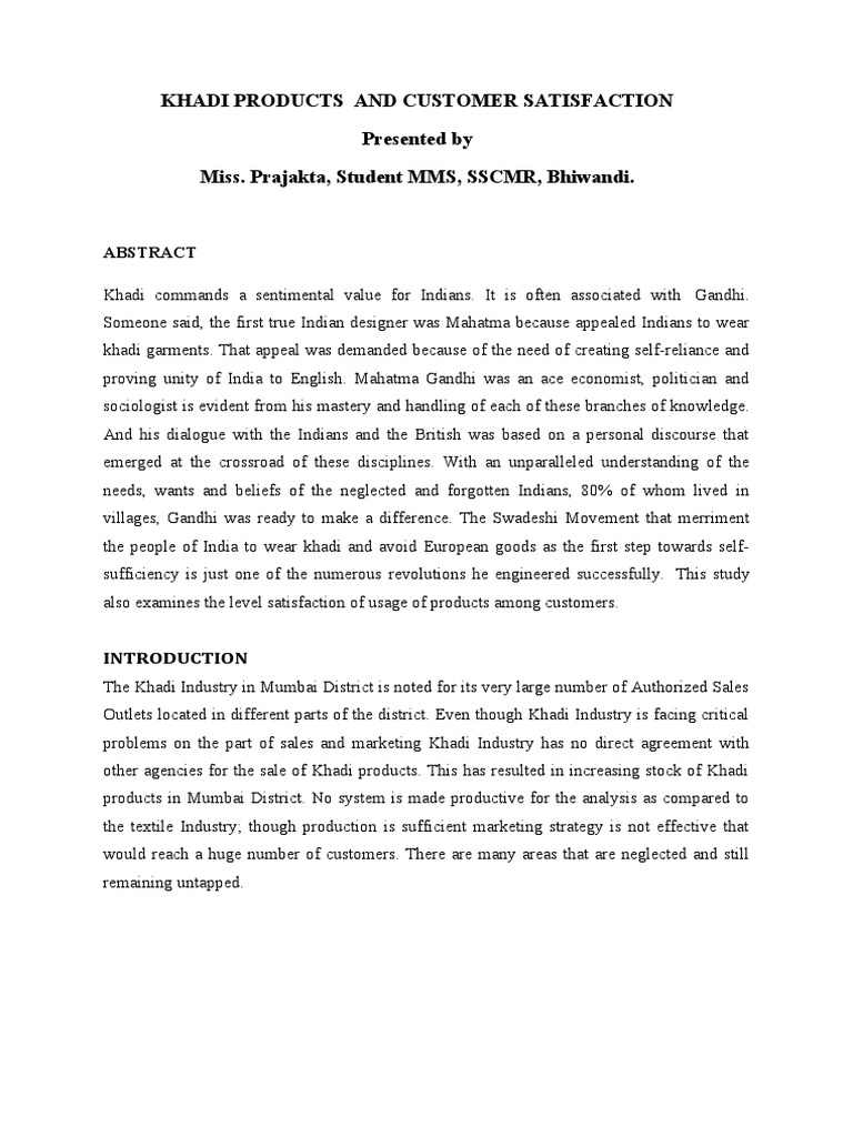 KHADI PRODUCTS and CUSTOMER PDF Textiles