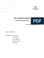 THE CANADIAN INSIDER - Cost Management Plan