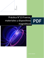 Práctica N°13 Fuerza, Materiales y Dispositivos Magneticos