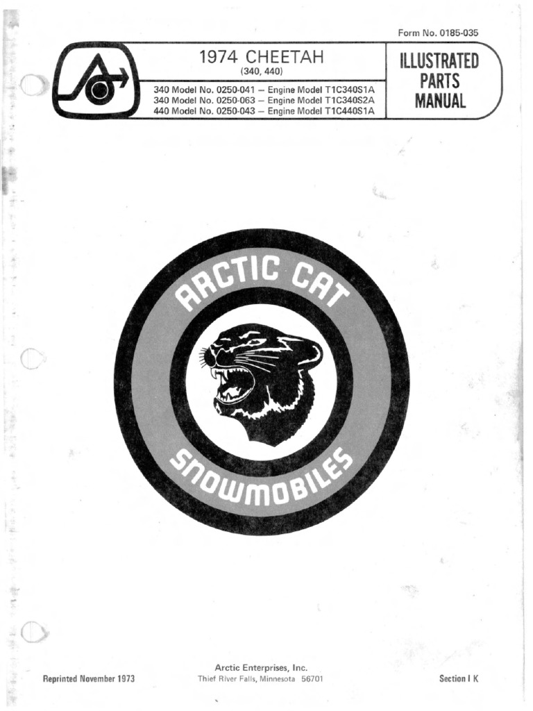 1974 Cheetah Parts Manual PDF