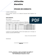 Certificado de Conducta - Conducta
