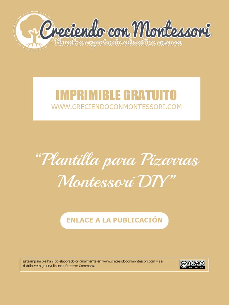 Imprimible - CCM - Plantilla para Pizarras Montessori DIY PDF | PDF