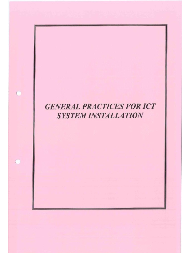 General practices for ict system installation pdf