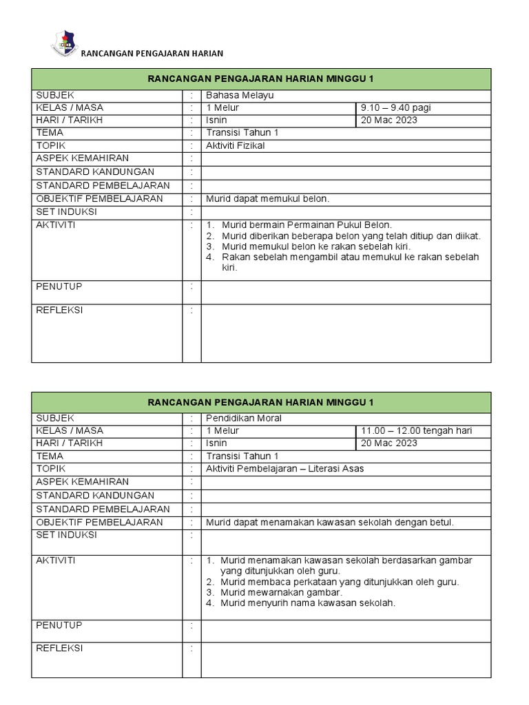 Template RPH | PDF