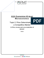 AQA Economics AS-level Microeconomics Topic 2: Price Determination in a Competitive Market