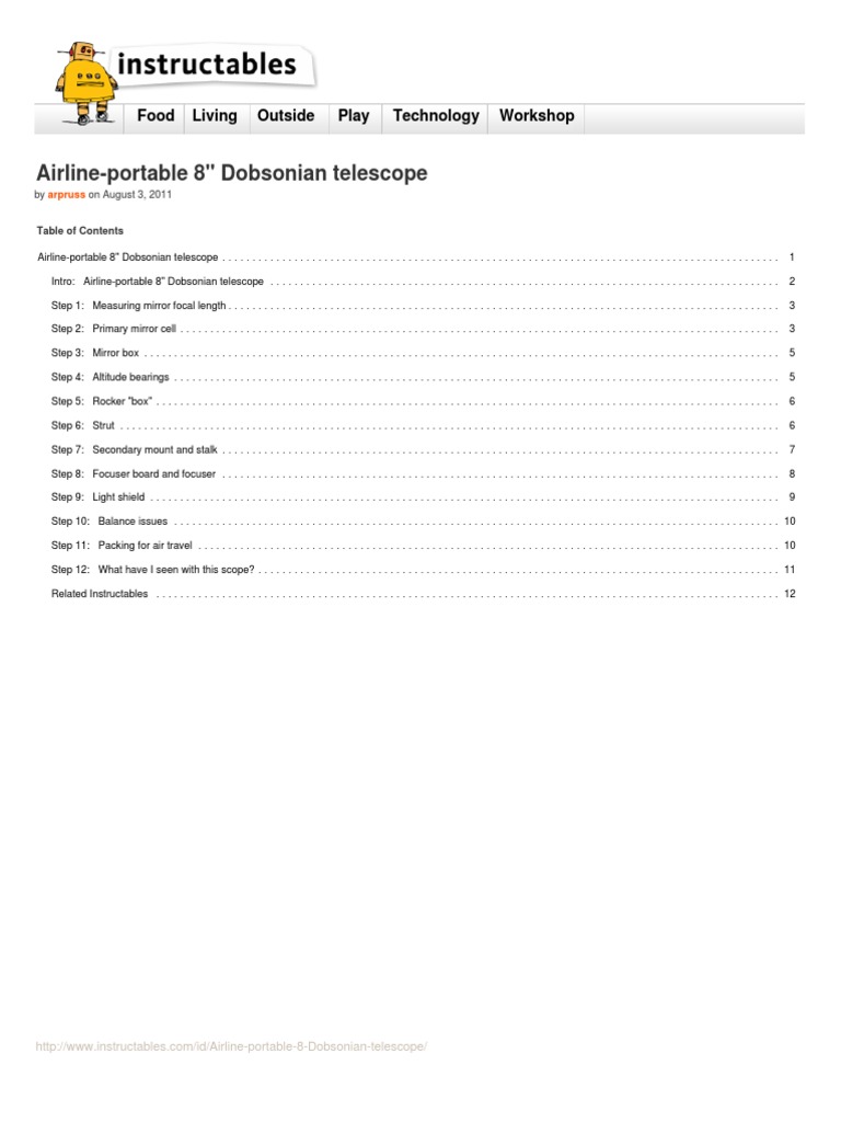 Construction Plans and Instructions for an AirlineFriendly 8Inch