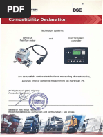 DEEP SEA DSE 7320 MKII with сompatible with Technoton DFM CAN. Declaration and Recommendations on connecting