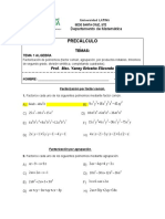 Precálculo: Factorización y División Sintética