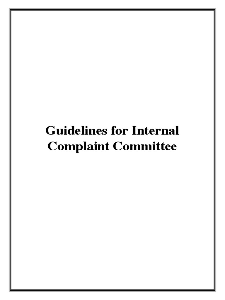 UGC Guidelines for Internal Complaints Committee | PDF | Sexual ...