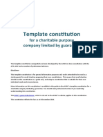Template Constitution For A Charitable Purpose Company Limited by Guarantee Docx 84kb