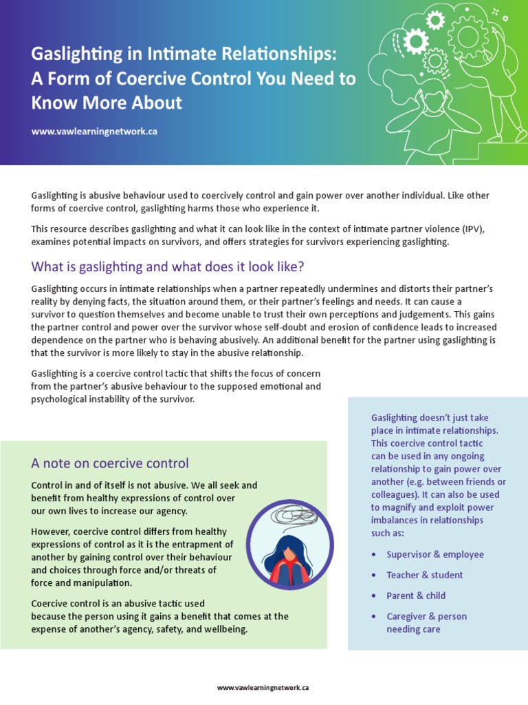 Understanding Gaslighting in IPV | PDF | Domestic Violence | Power ...