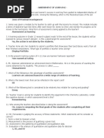 Assessment of Learning Q and A