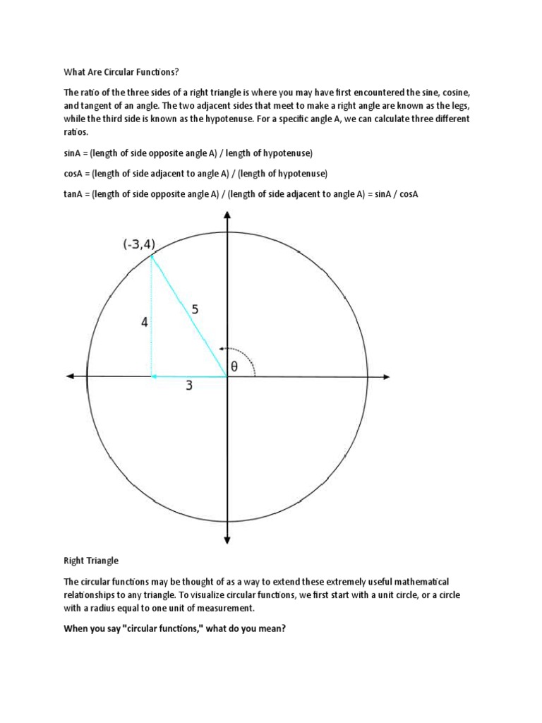 What Are Circular Functions | PDF | Trigonometric Functions ... image.