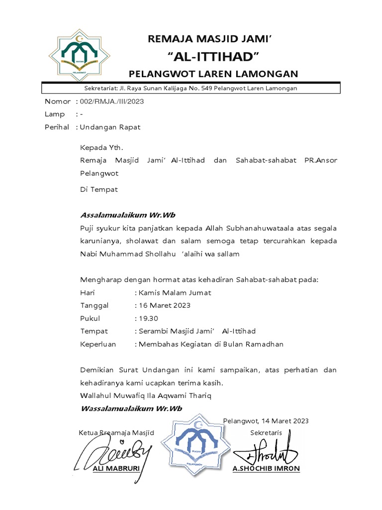 UNDANGAN RAPAT | PDF
