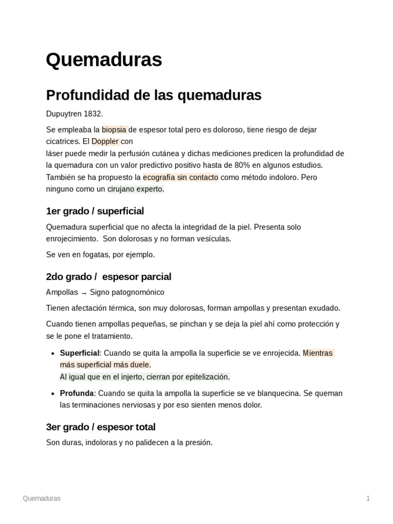 Clasificación y Manejo de Quemaduras | PDF | Quemar | Herida