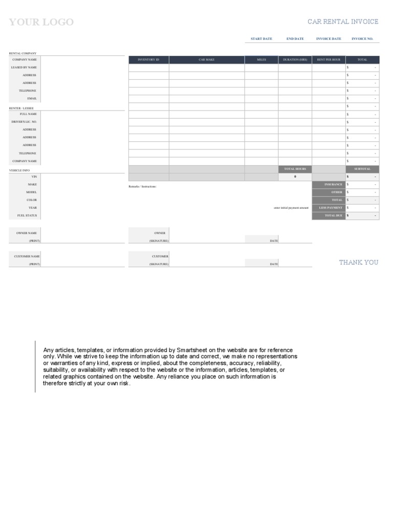 IC Car Rental Invoice 9174 | PDF | Renting | Lease
