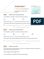 Which Fractions Become Recurring Decimals