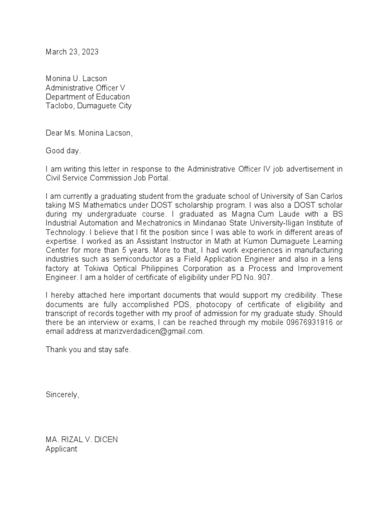 Admin Officer IV DepEd | PDF | Finance & Money Management