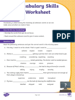 Activity Sheets - Vocabulary Skills Worksheet