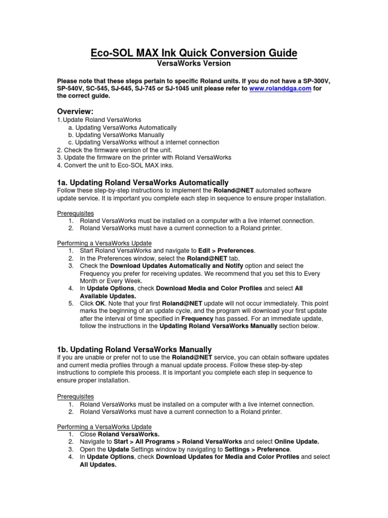 Versaworks Eco Sol - Max - v2 | PDF | Online And Offline | Printer ...