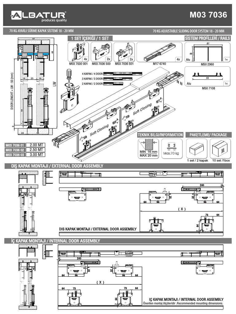 Albatur Adjustable Sliding Door System | PDF | Architectural Elements ...