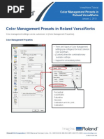 Color Management Presets in Roland VersaWorks PDF