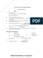 Physics Important Facts and Formulae For Jee