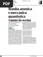 Bomba atomica e meccanica quantistica in scena - Il Corriere di Romagna del 23 marzo 2023