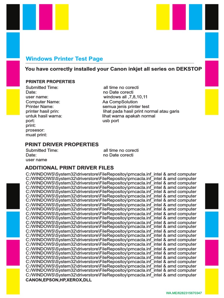 Halaman Uji Printer Windows | PDF | Printer (Komputasi) | Rekayasa Komputer
