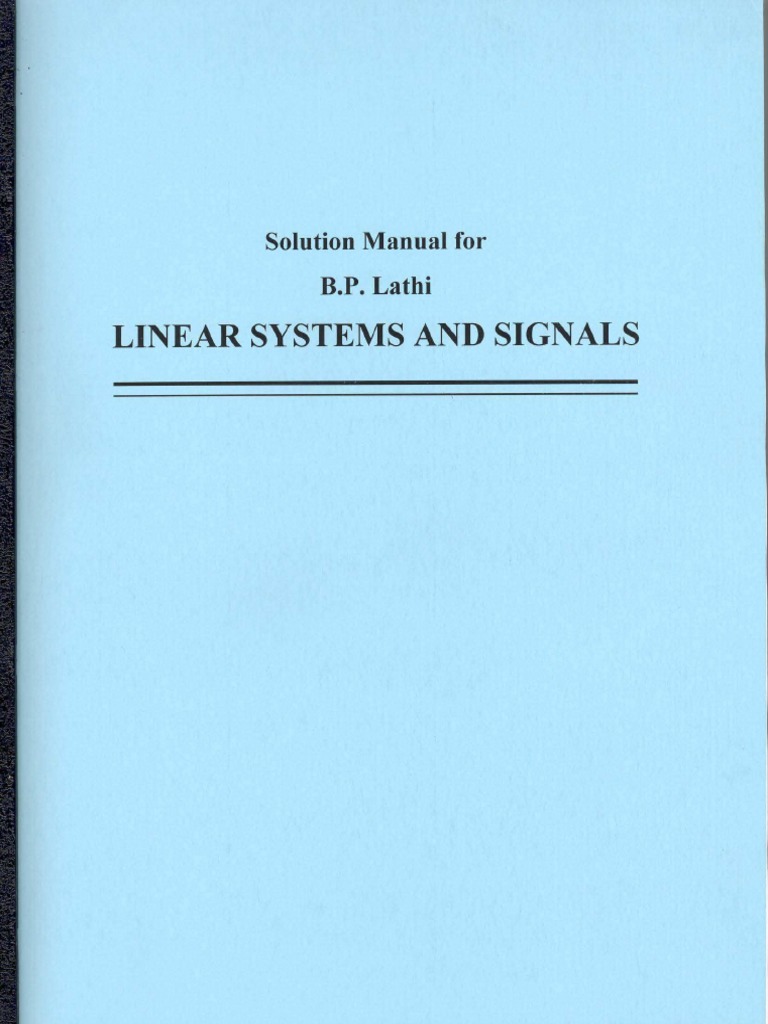 Linear systems and signals b p lathi sol pdf pdf