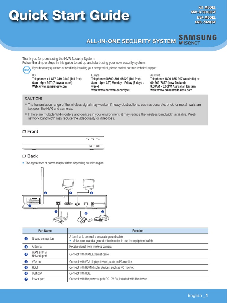 NVR Security System Quick Start Guide | PDF | Port (Computer Networking ...