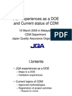 JQA Experiences As A DOE and Current Status of CDM