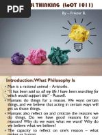 Critical Thinking Chapter One and Two