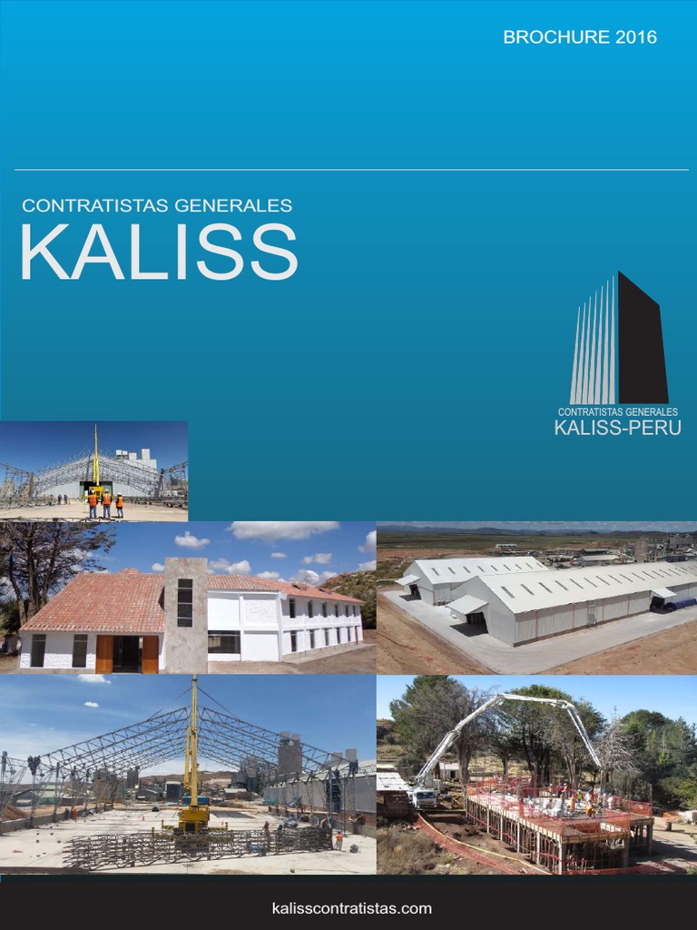 Brochure Contratistas Generales Kaliss EIRL 2016 PDF | PDF | Hormigón ...