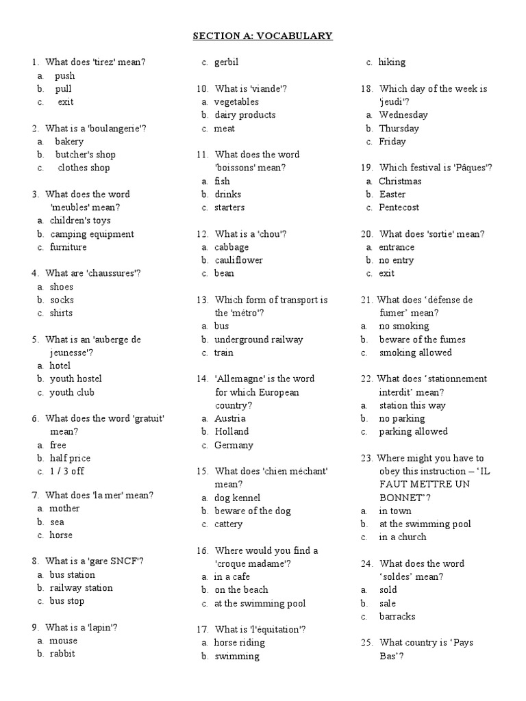 Multiple Choice Revision | PDF