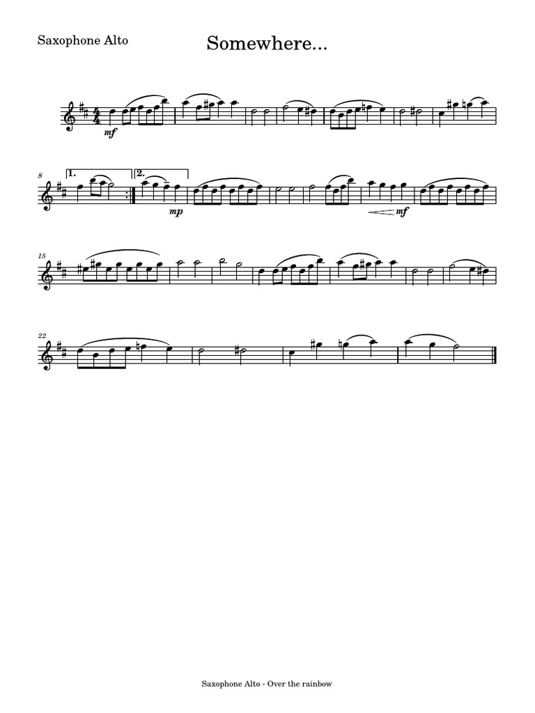 Over The RainbowSaxophone Alto PDF PDF
