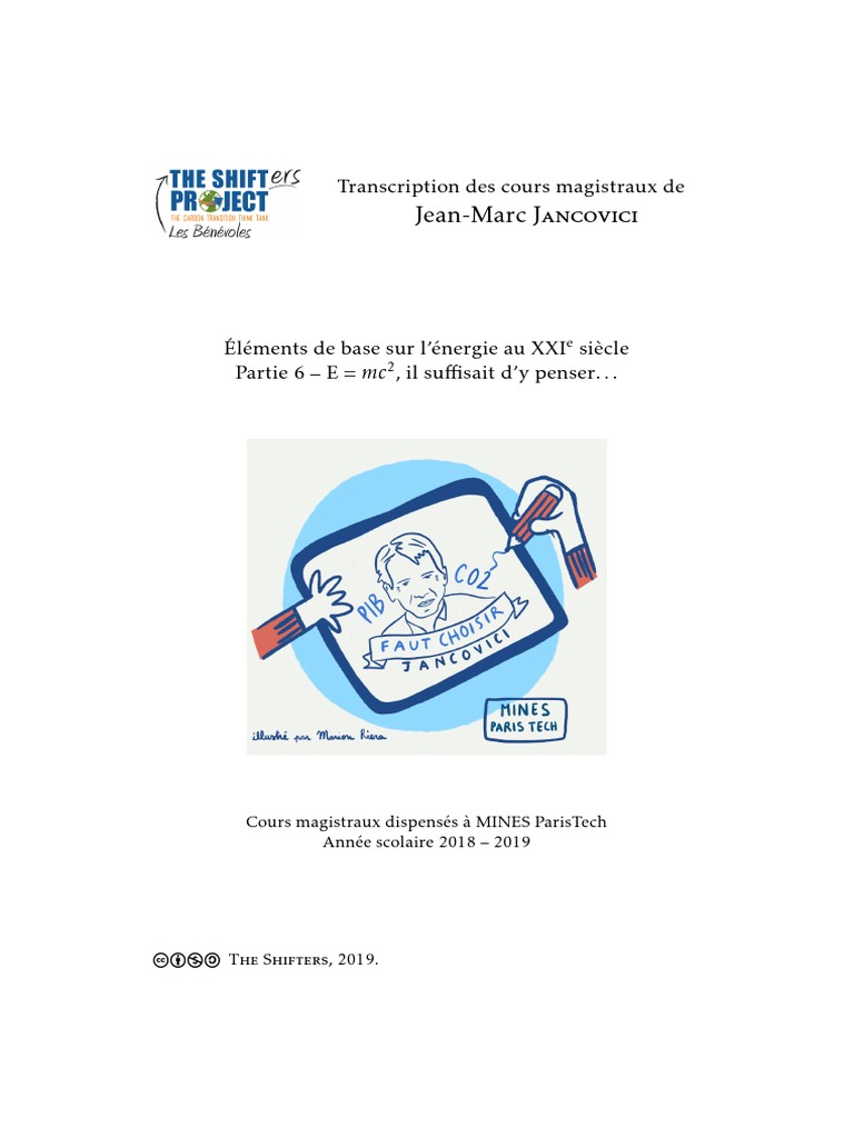 Page De Garde Cahier Du Soir Mc2 Jancovici Mines ParisTech Cours 6 PDF | PDF | Fission nucléaire | Réacteur  nucléaire