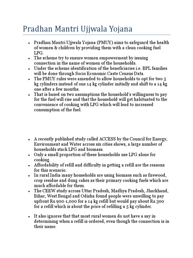 Pradhan Mantri Ujjwala Yojana.docx | PDF | Liquefied Petroleum Gas