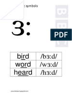 Phonemic Symbols Chart for Bird, Word, Heard