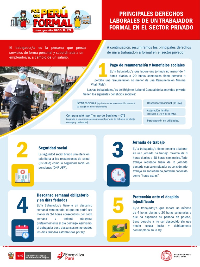 Infografia Derechos Laborales de Un Trabajador Formal | PDF | Salario ...