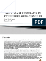 Nutritia Si Respiratia in Echilibrul Organismului