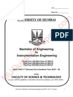 University of Mumbai Instrumentation Engineering Revised Syllabus