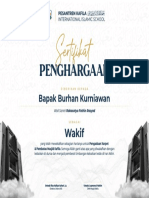 Sertifikat Wakif Masjid Kafila - Burhan Kurniawan