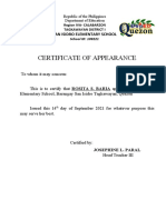 Certificate of Appearance