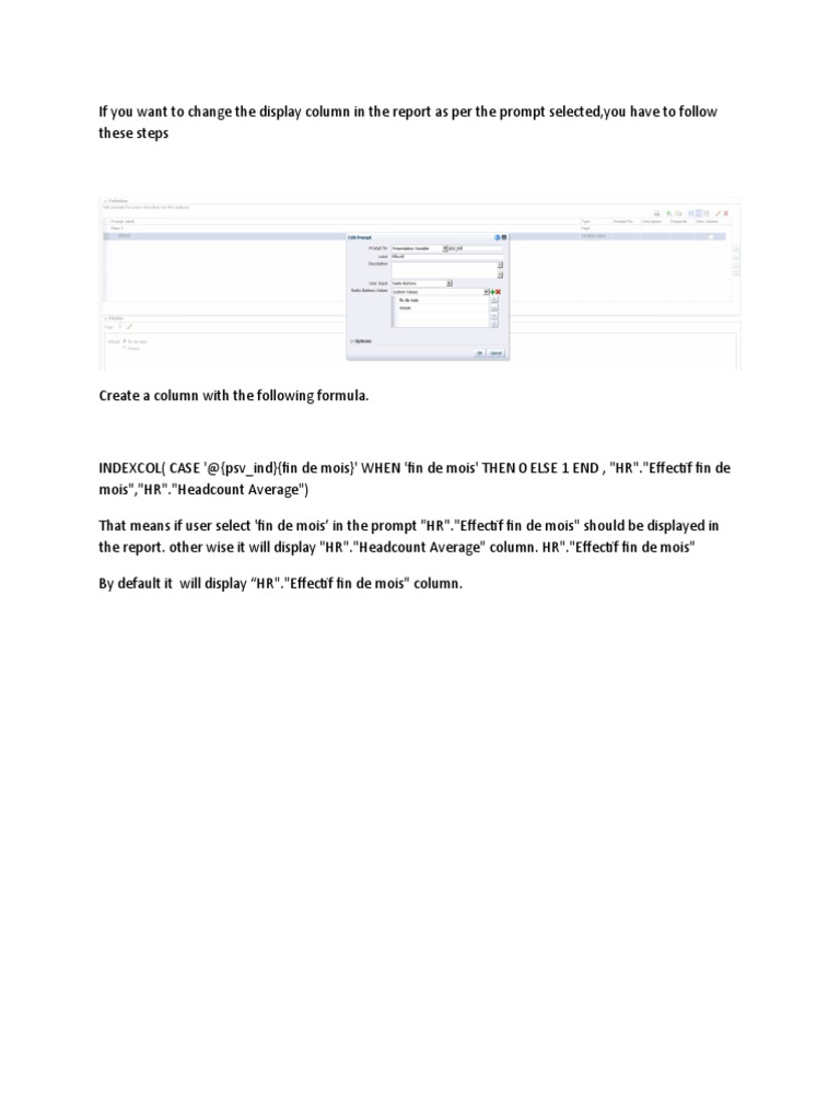 Dynamic Column Display in Reports | PDF | Business | Finance & Money ...
