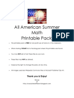 4th of July Math Printable Pack 1