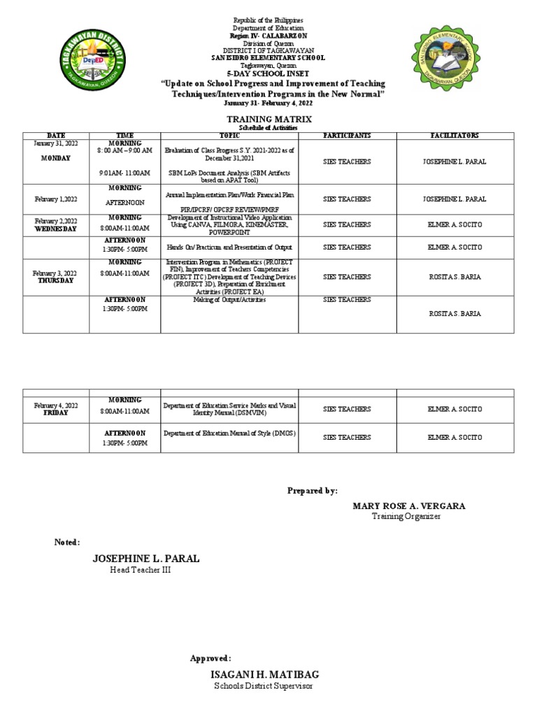 2022 INSET Program Overview | PDF