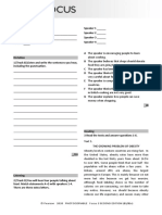 Focus3 2E Unit Test Dictation Listening Reading Unit4 GroupB