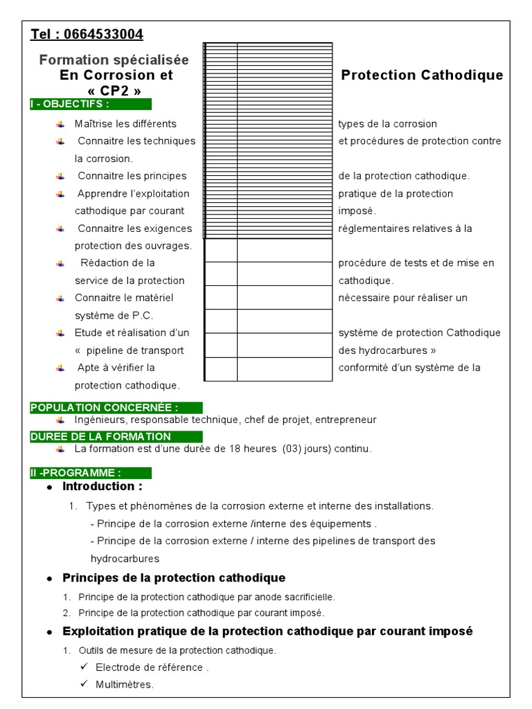Formation en Protection Cathodique Pipeline | PDF | Corrosion | Pipeline